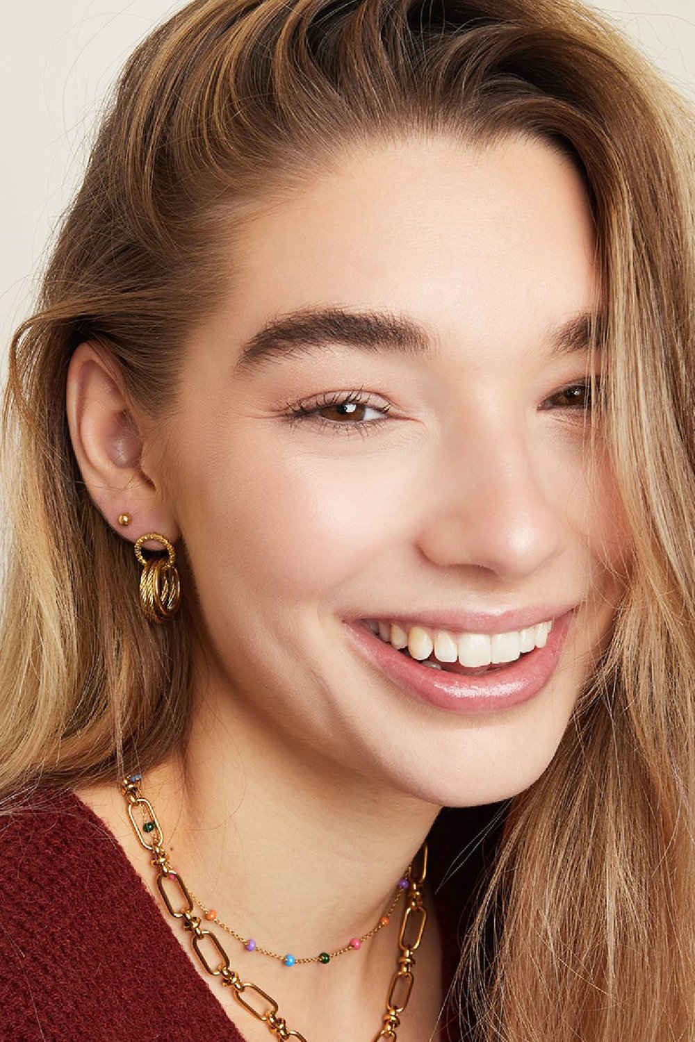 Boucles d'oreilles en acier inoxydable créoles party h5Image2